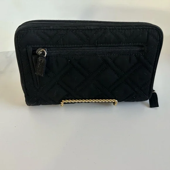 Vera Bradley Black Quilted Turn-Lock Zip Wallet - Picture 2 of 6